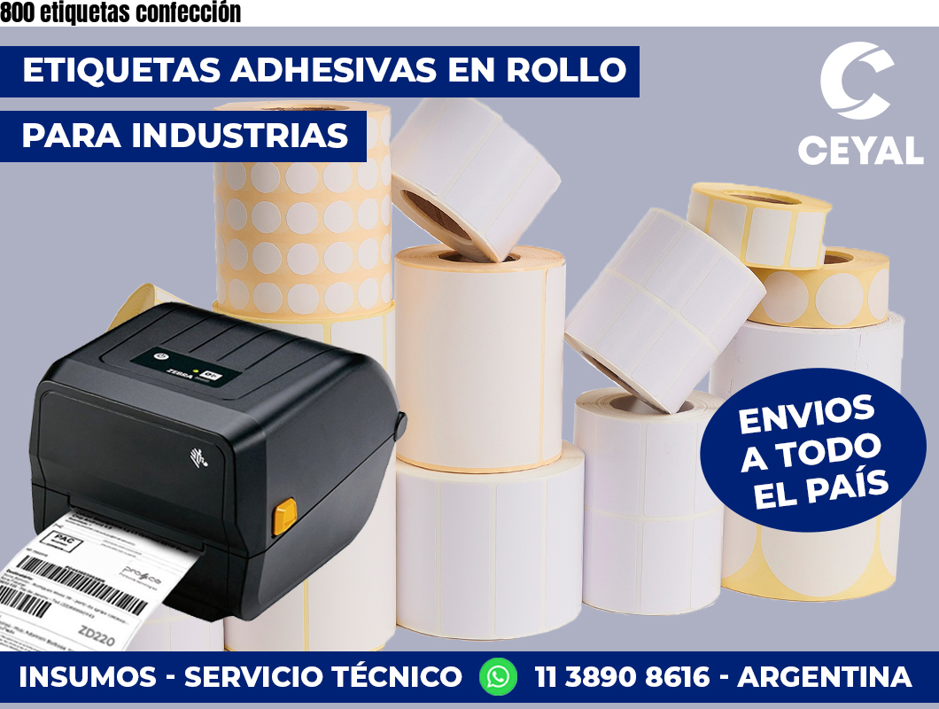 800 etiquetas confección