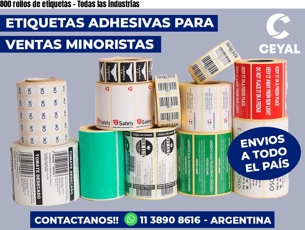800 rollos de etiquetas - Todas las industrias
