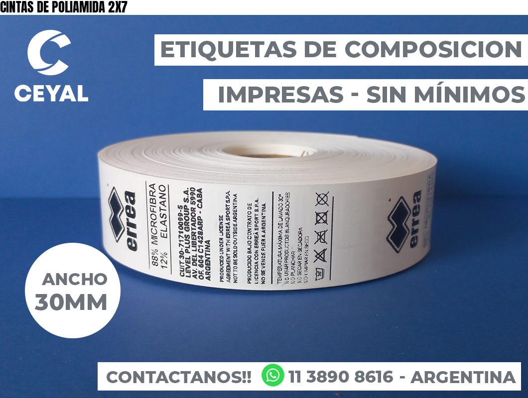 CINTAS DE POLIAMIDA 2X7
