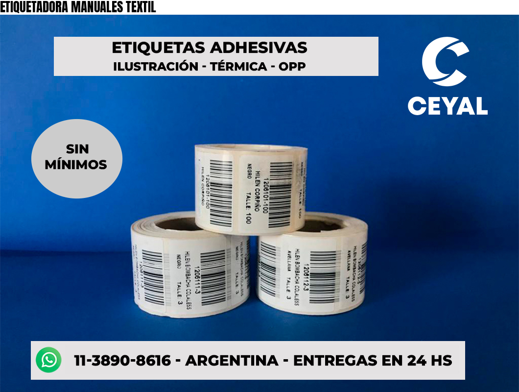 ETIQUETADORA MANUALES TEXTIL