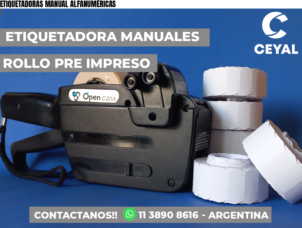 ETIQUETADORAS MANUAL ALFANUMÉRICAS