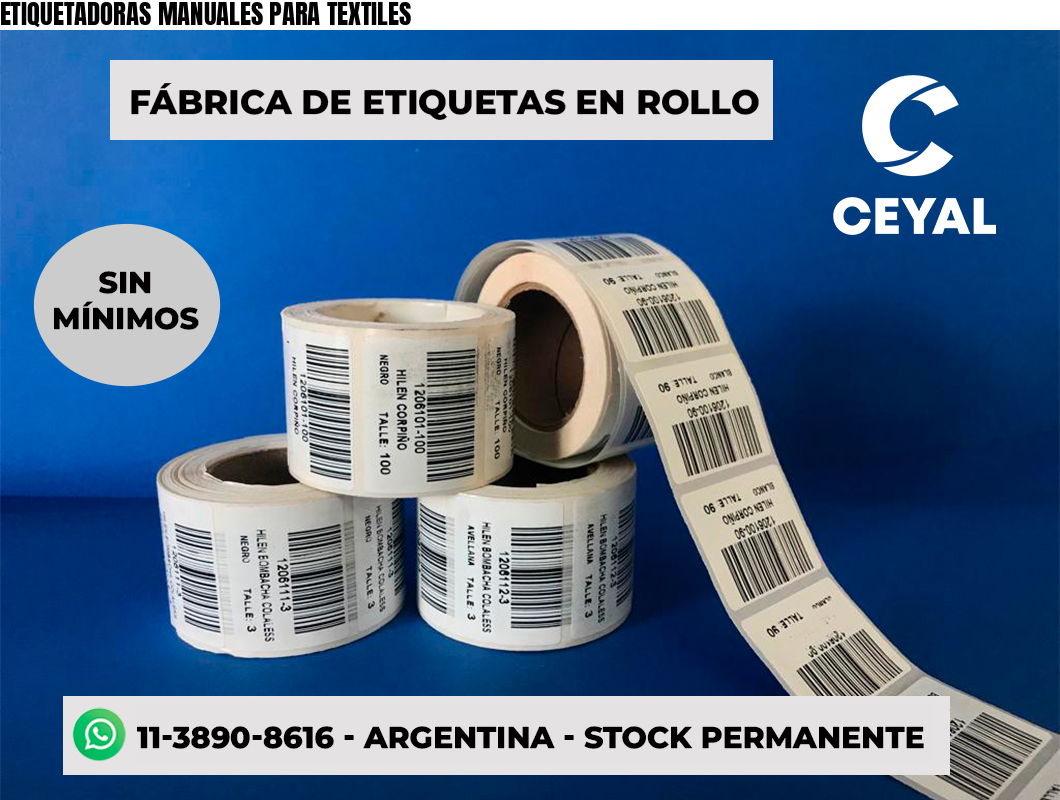 ETIQUETADORAS MANUALES PARA TEXTILES