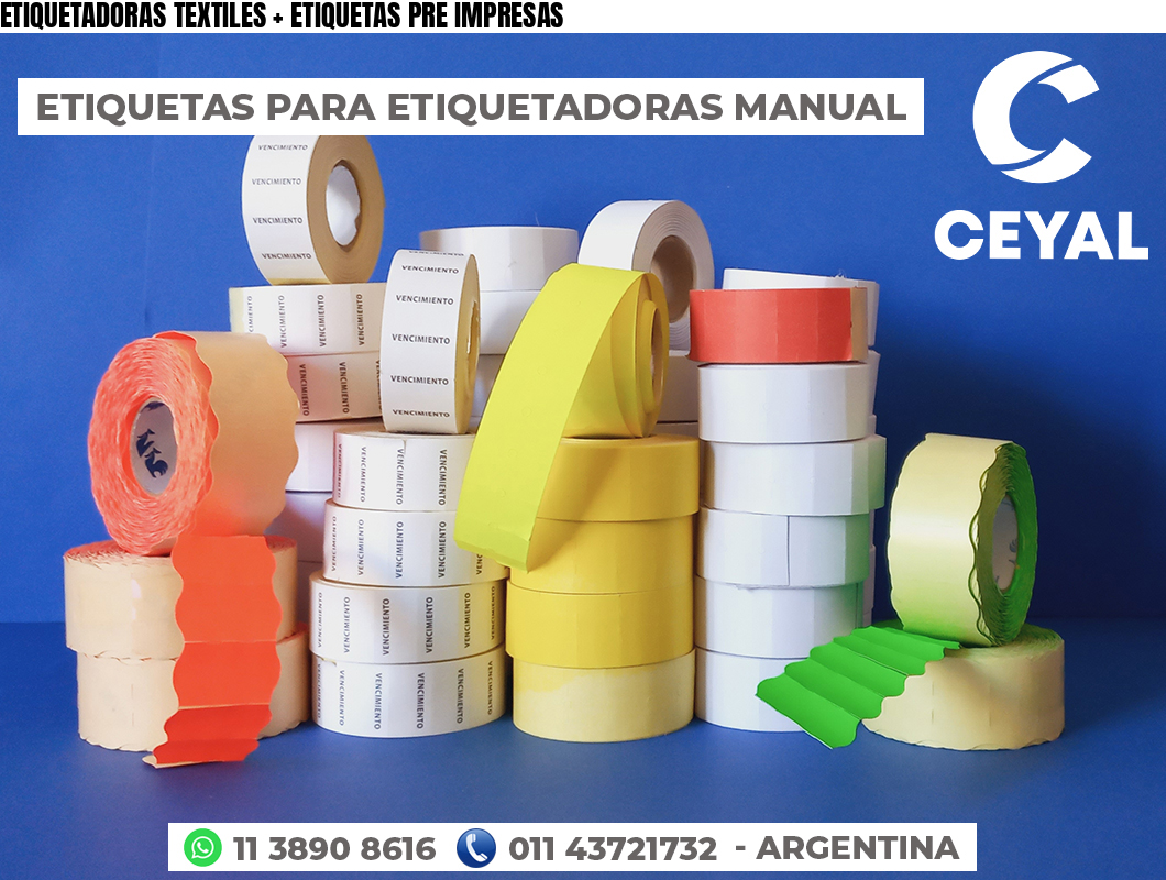 ETIQUETADORAS TEXTILES + ETIQUETAS PRE IMPRESAS