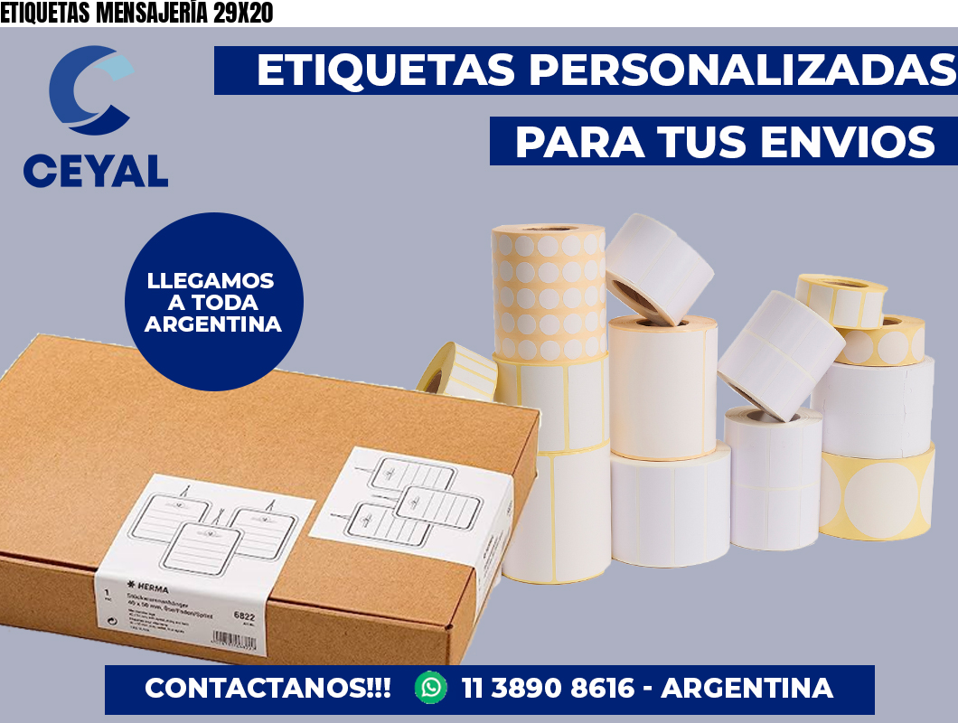 ETIQUETAS MENSAJERÍA 29X20