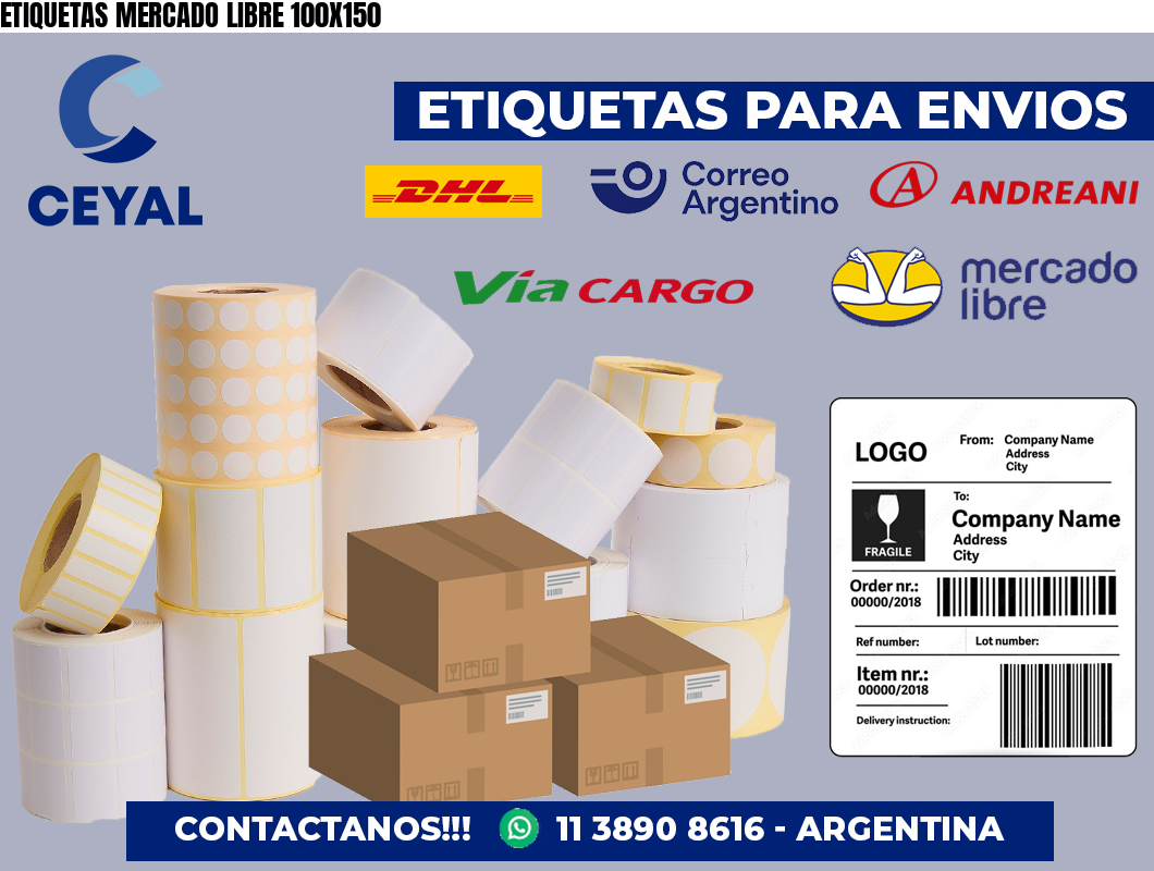 ETIQUETAS MERCADO LIBRE 100X150
