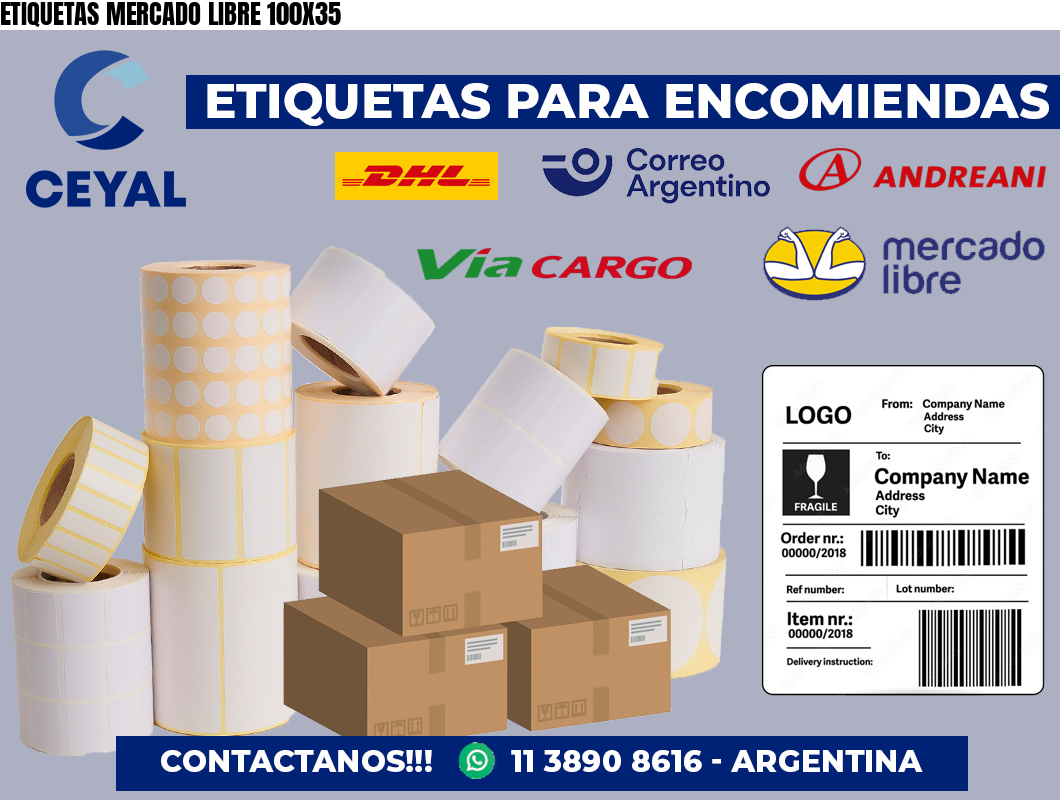 ETIQUETAS MERCADO LIBRE 100X35