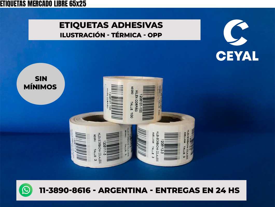 ETIQUETAS MERCADO LIBRE 65x25