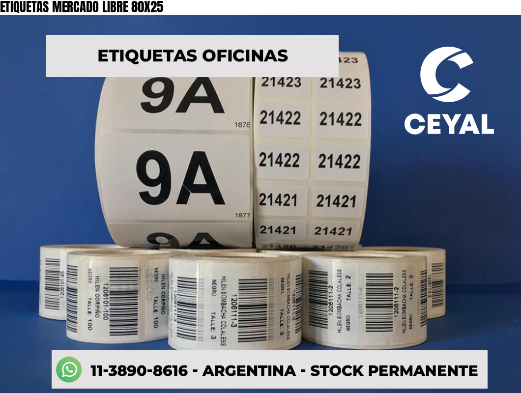 ETIQUETAS MERCADO LIBRE 80X25