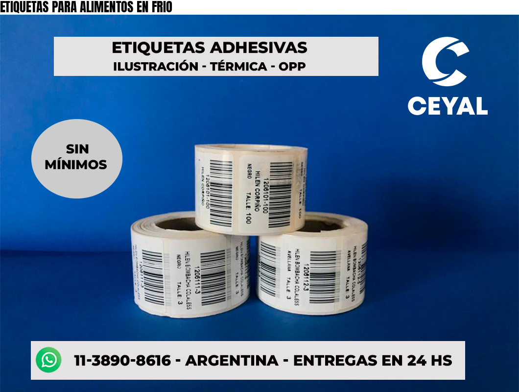 ETIQUETAS PARA ALIMENTOS EN FRIO