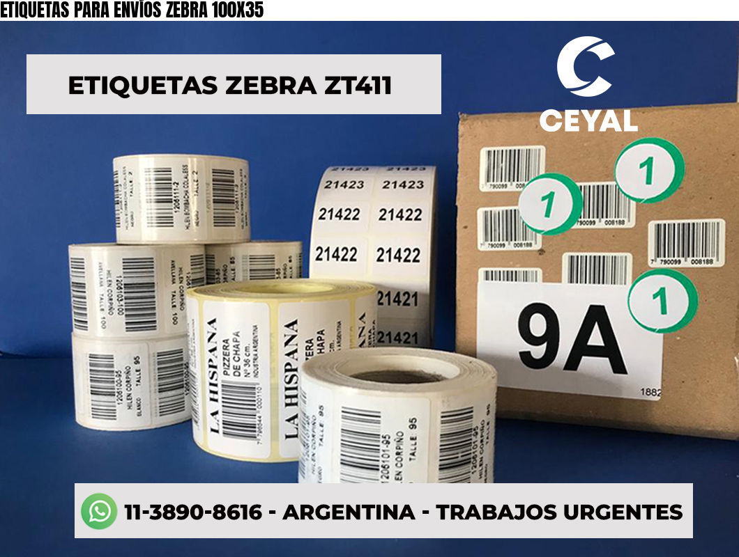ETIQUETAS PARA ENVÍOS ZEBRA 100X35