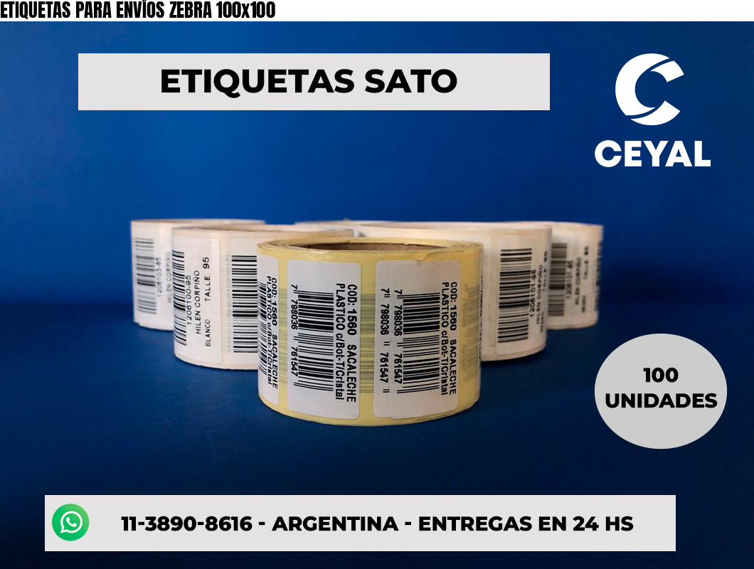 ETIQUETAS PARA ENVÍOS ZEBRA 100x100