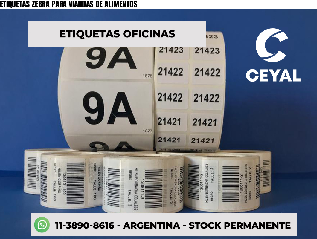 ETIQUETAS ZEBRA PARA VIANDAS DE ALIMENTOS