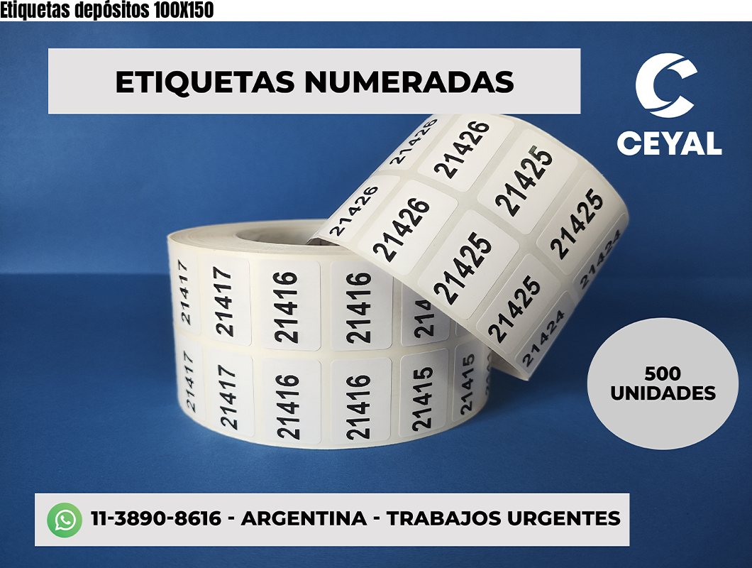 Etiquetas depósitos 100X150