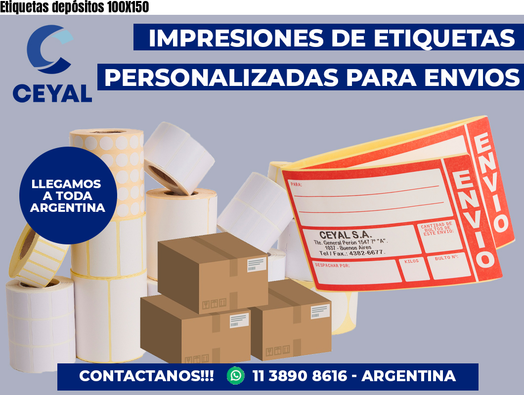 Etiquetas depósitos 100X150