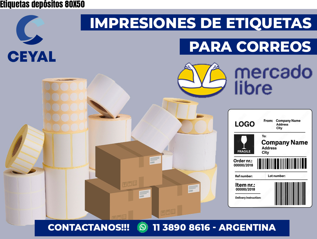 Etiquetas depósitos 80X50