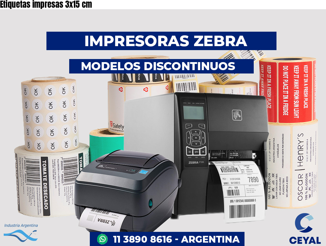 Etiquetas impresas 3x15 cm