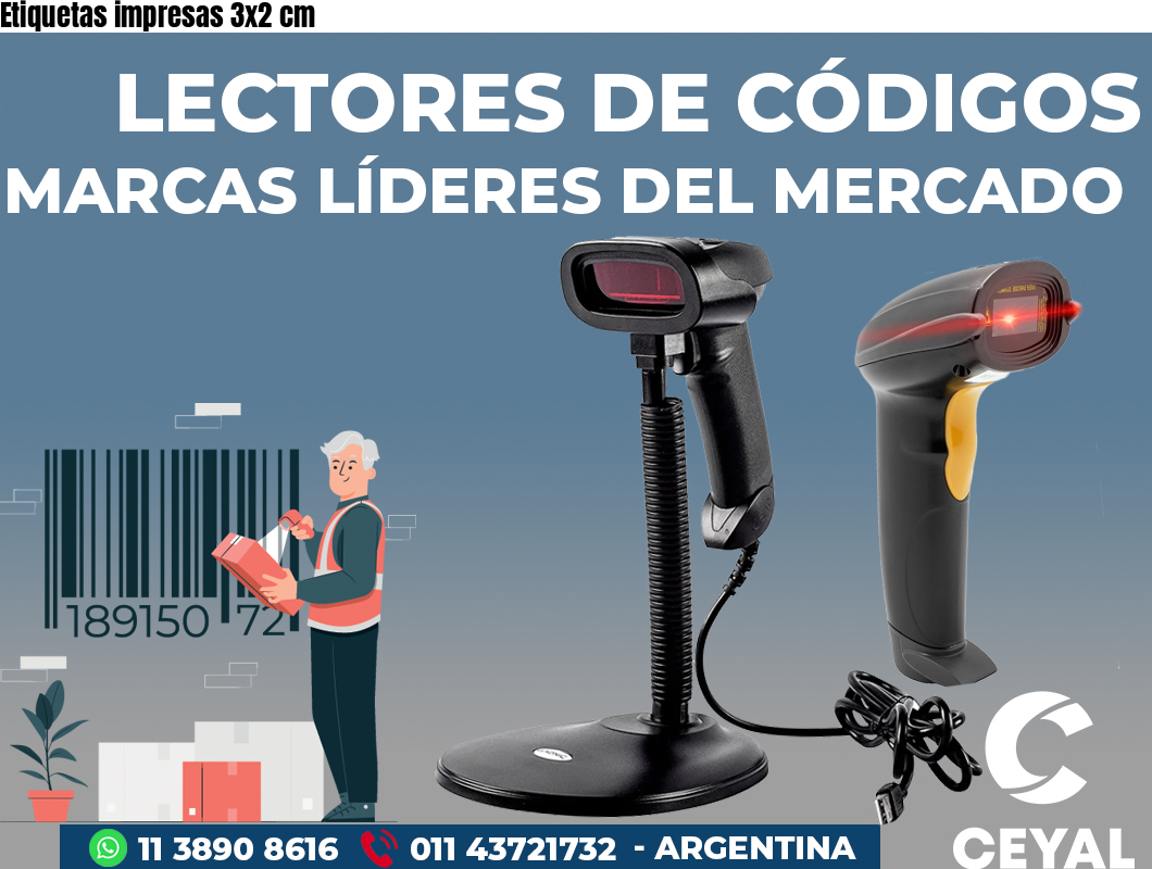 Etiquetas impresas 3x2 cm