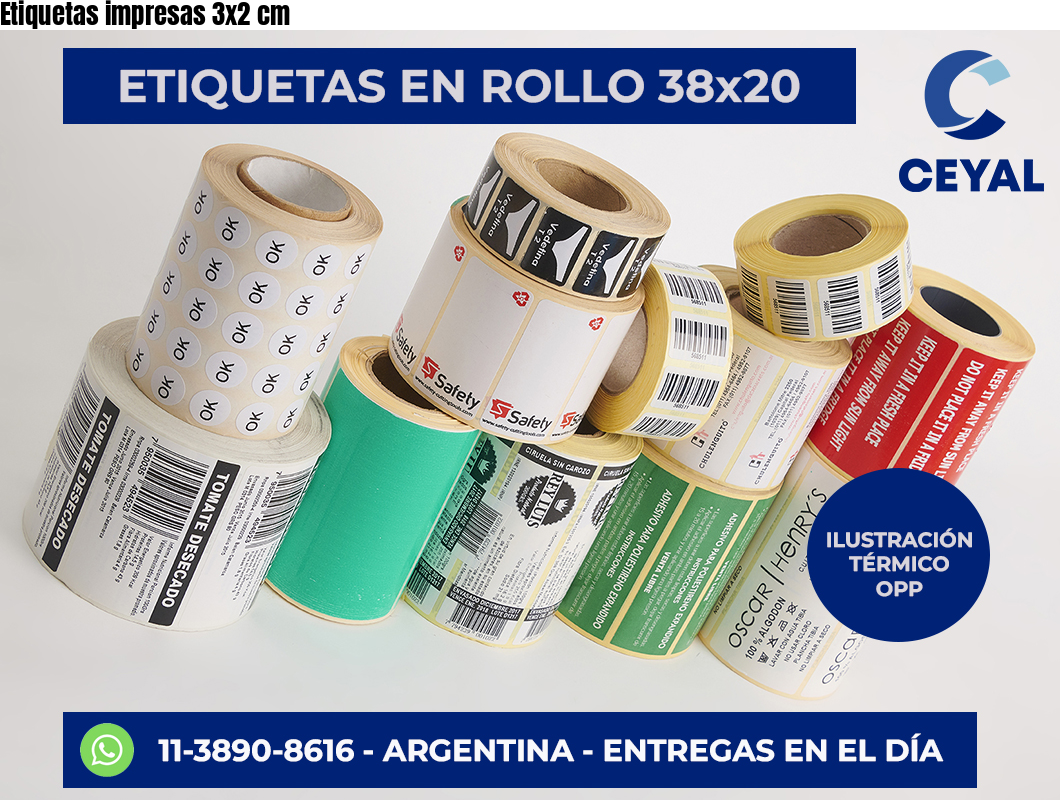 Etiquetas impresas 3×2 cm