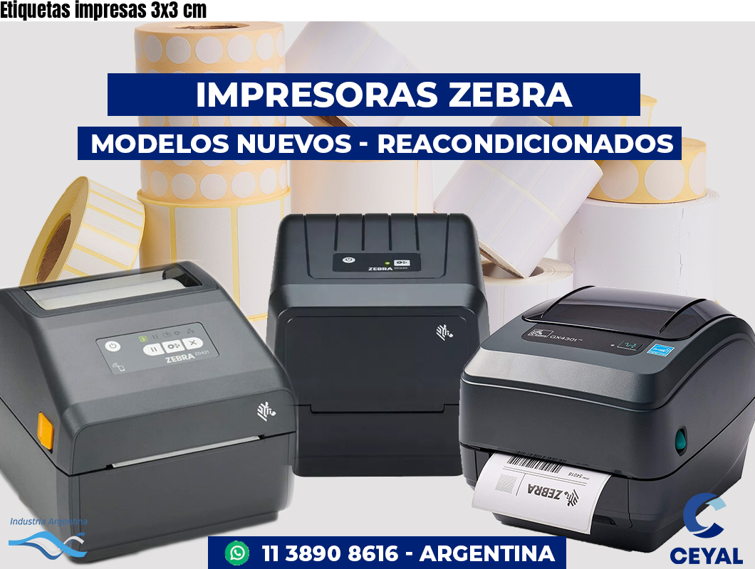 Etiquetas impresas 3x3 cm