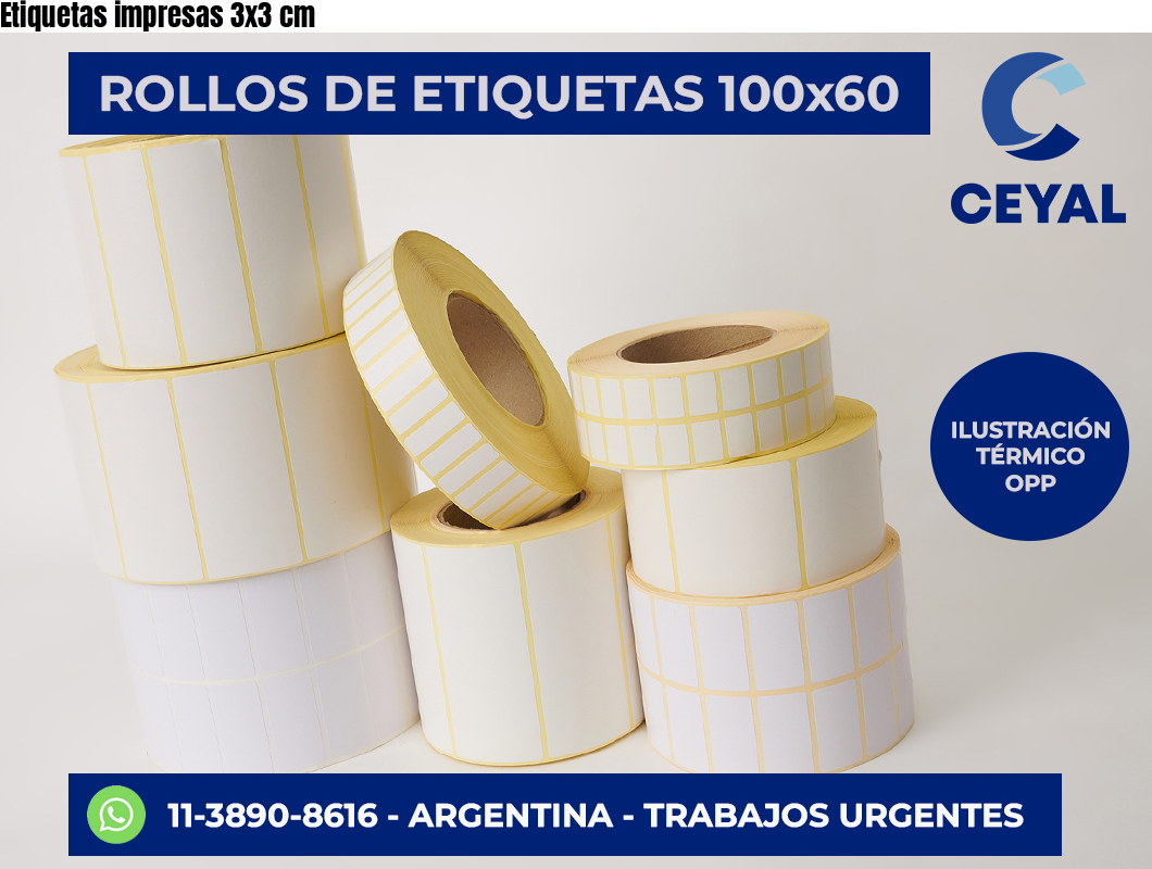 Etiquetas impresas 3×3 cm