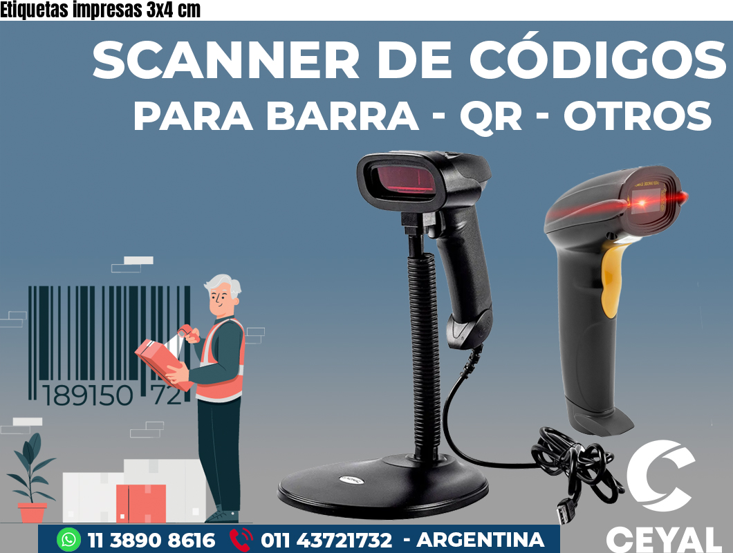 Etiquetas impresas 3x4 cm