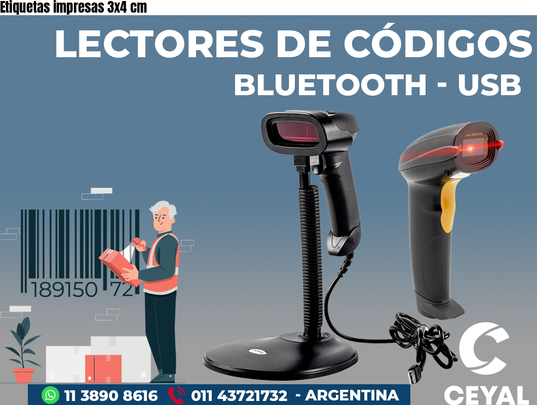 Etiquetas impresas 3x4 cm