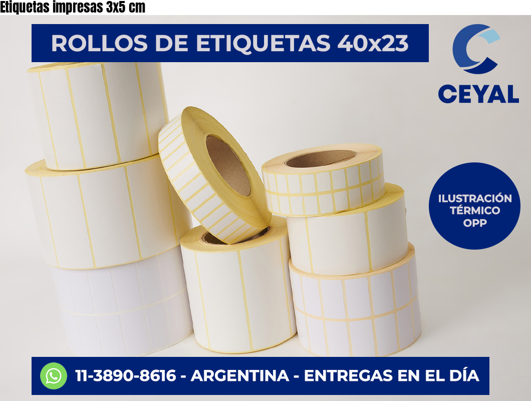 Etiquetas impresas 3×5 cm