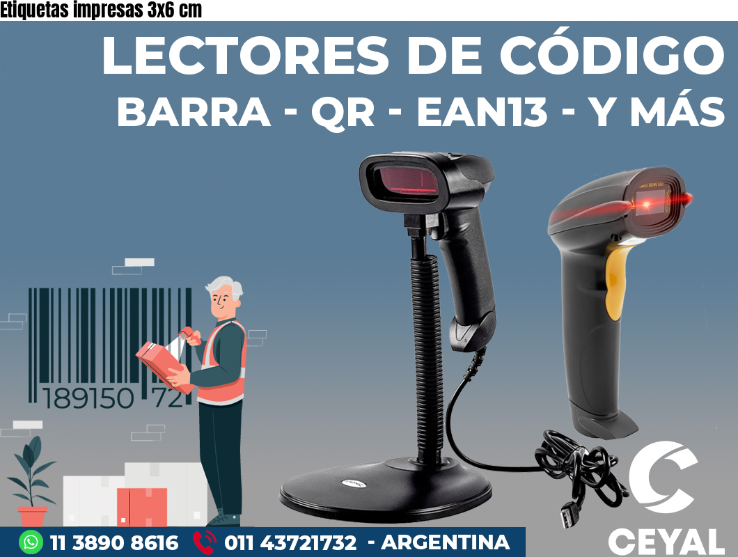 Etiquetas impresas 3x6 cm