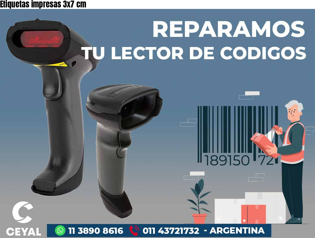 Etiquetas impresas 3x7 cm