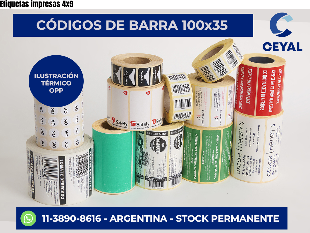 Etiquetas impresas 4×9