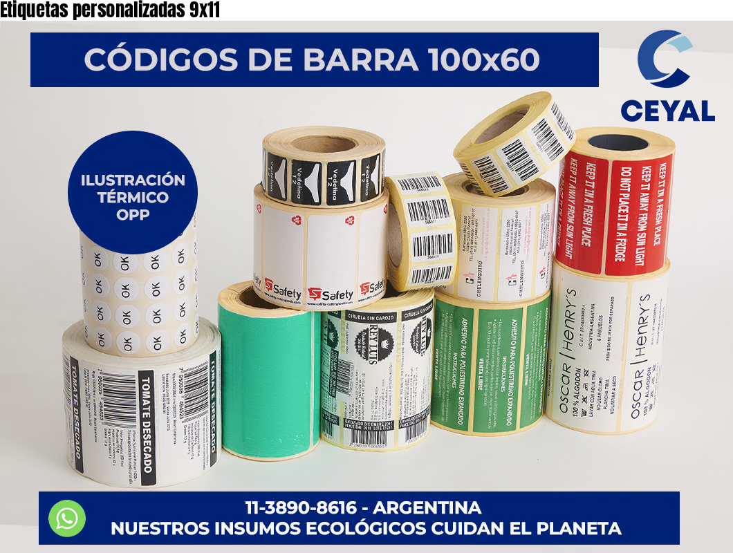 Etiquetas personalizadas 9×11