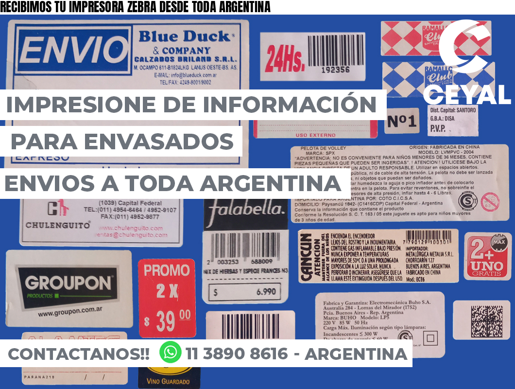 RECIBIMOS TU IMPRESORA ZEBRA DESDE TODA ARGENTINA
