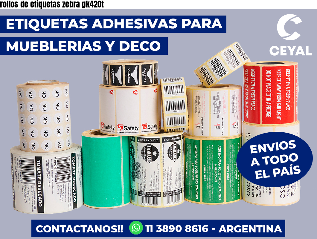 rollos de etiquetas zebra gk420t