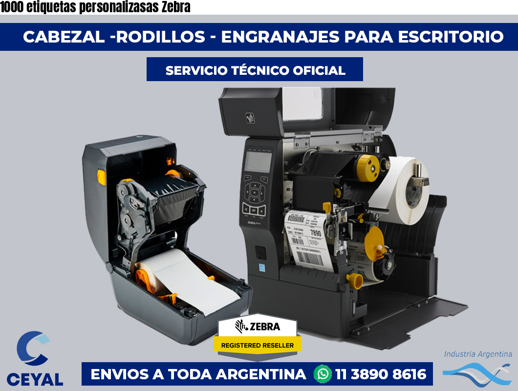 1000 etiquetas personalizasas Zebra