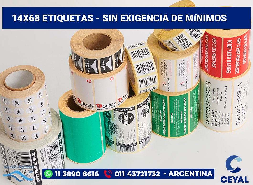 14x68 Etiquetas