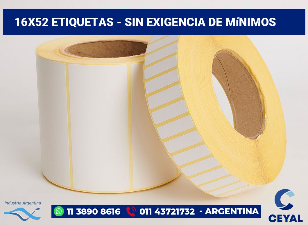 16x52 Etiquetas