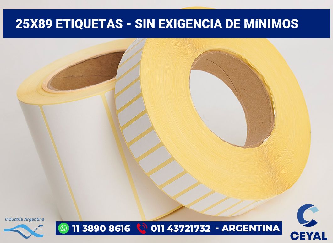 25×89 Etiquetas
