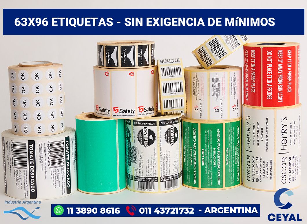 63x96 Etiquetas