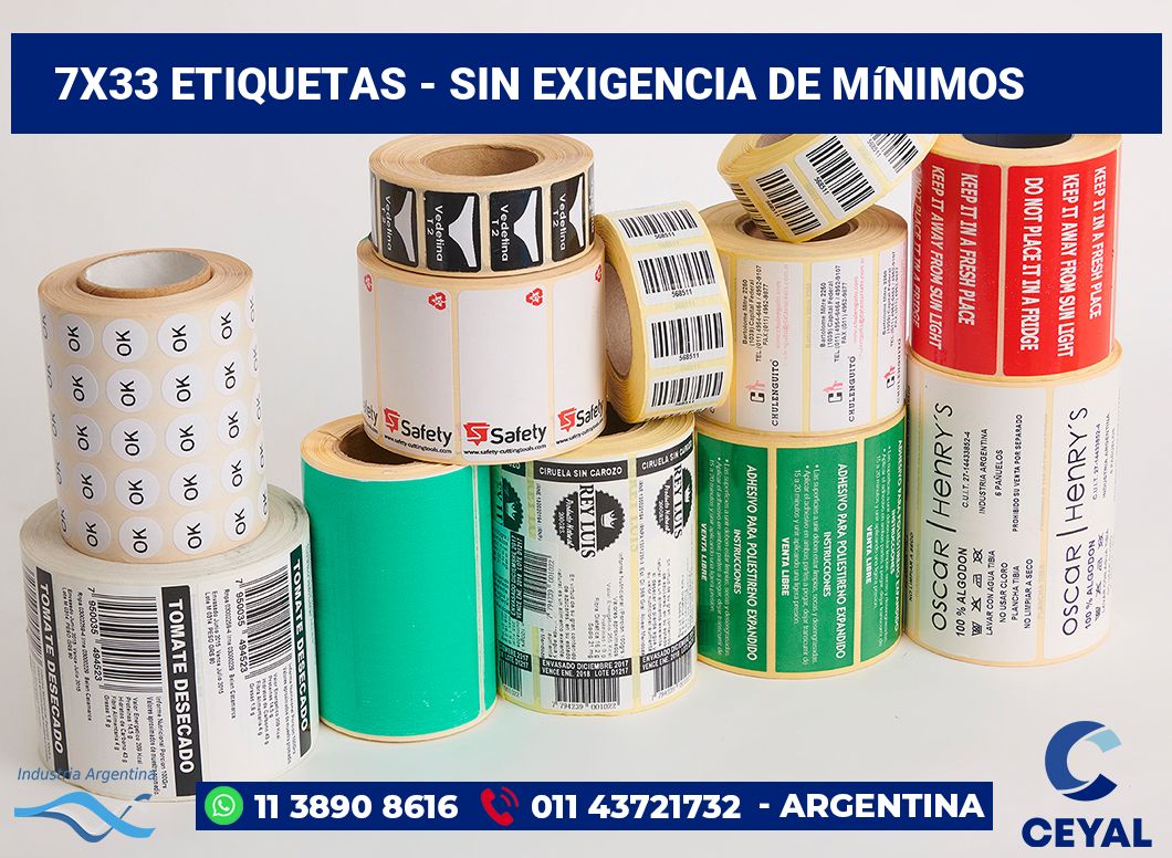 7×33 Etiquetas