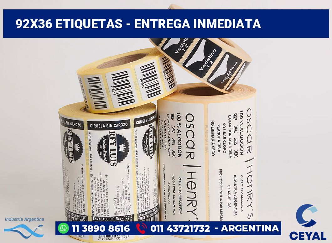 92x36 Etiquetas