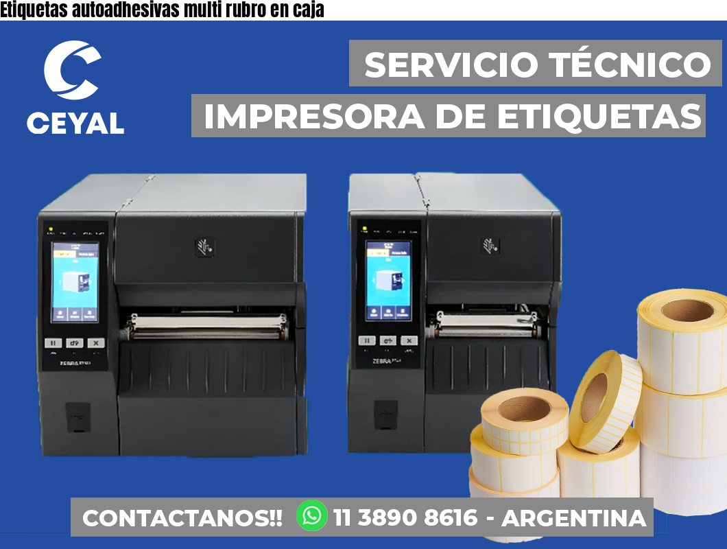 Etiquetas autoadhesivas multi rubro en caja