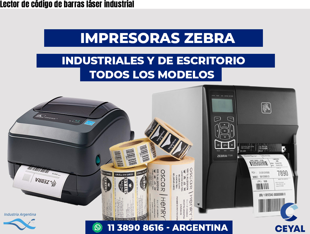Lector de código de barras láser industrial