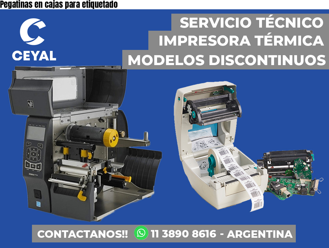 Pegatinas en cajas para etiquetado