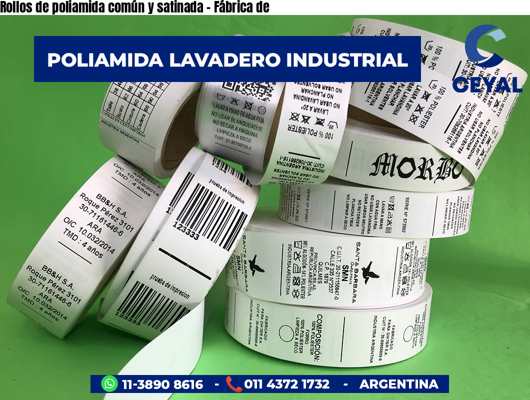 Rollos de poliamida común y satinada - Fábrica de