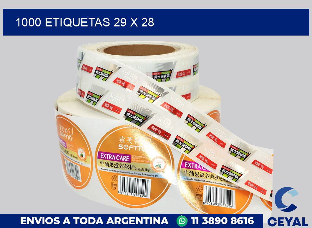 1000 etiquetas 29 x 28