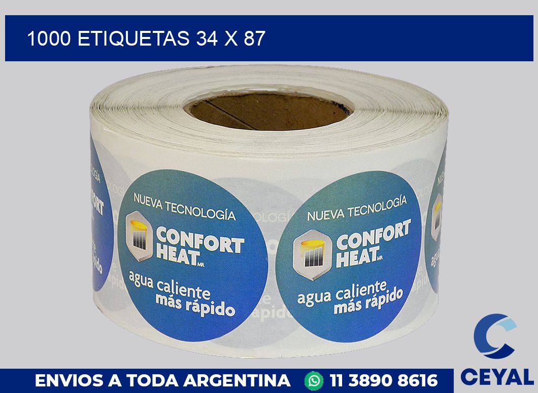 1000 etiquetas 34 x 87