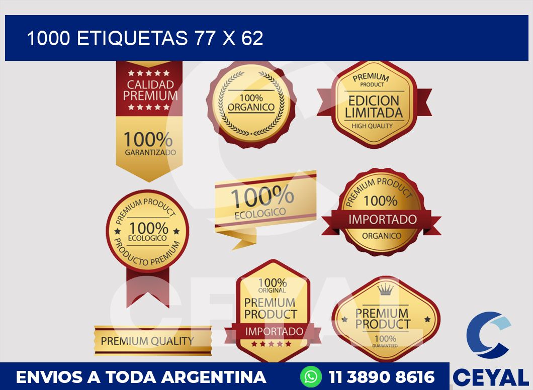 1000 etiquetas 77 x 62