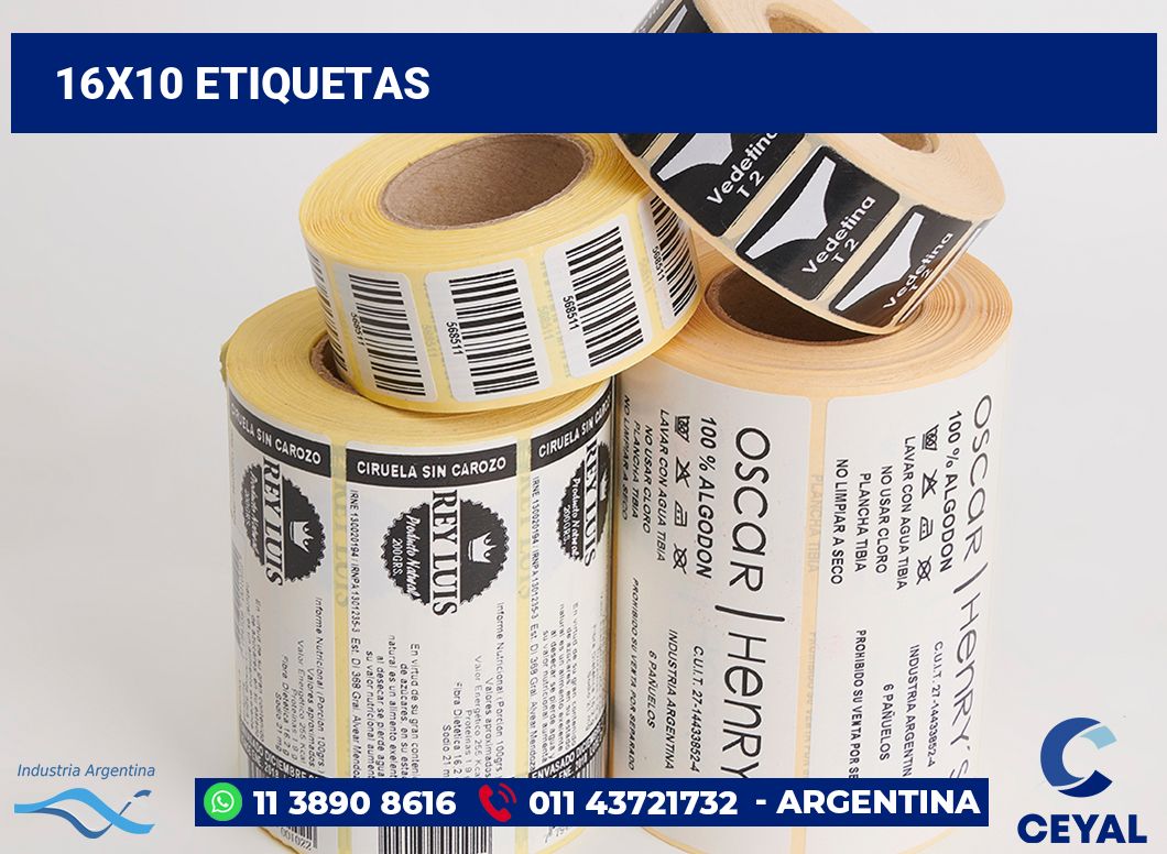 16x10 Etiquetas