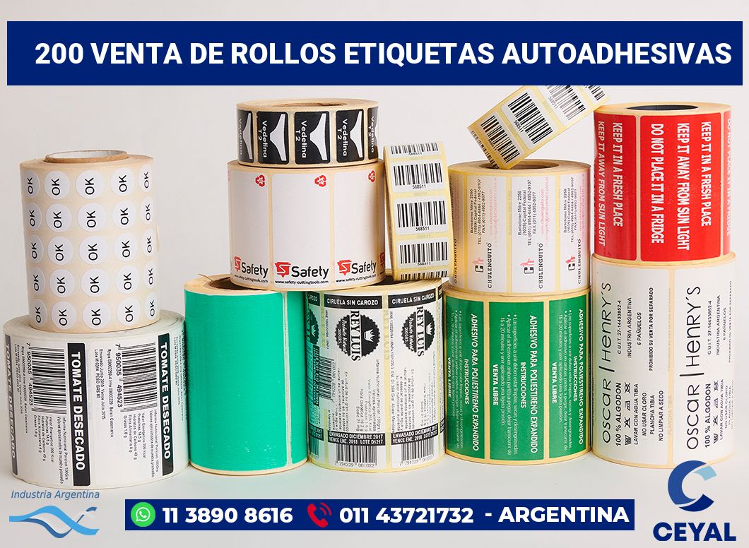 200 Venta de rollos etiquetas autoadhesivas