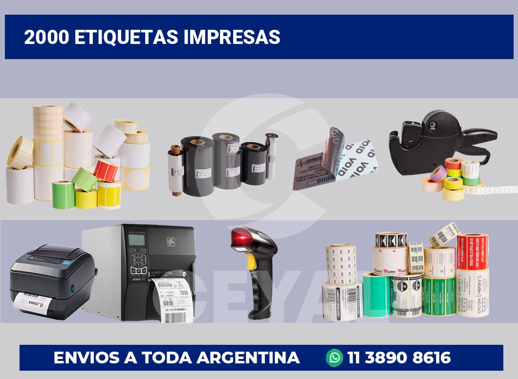 2000 Etiquetas impresas
